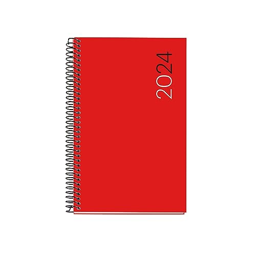 Agenda A5 Miquelrius Spiral Bind 2024-2025 Vermelho MIQUELRIUS - Calendários, organizadores e planejadores - agenda, A5, miquelrius, spiral bind, vermelho, polipropileno
