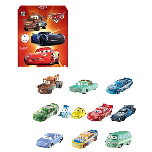 Cars 10 Carros Mini Racer (Idade Mínima Recomendada: 3 anos) Mattel - Modelos em escala - cars, mini racers, idade mínima 3 anos