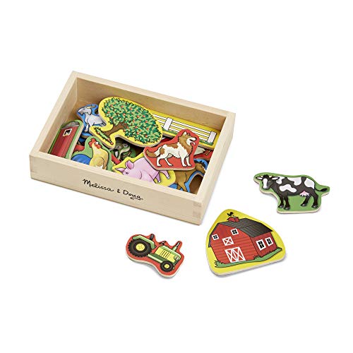 Jogo Tradicional MELISSA & DOUG Wooden Magnets (Idade Mínima: 2) Melissa & Doug LLC - Ímãs de geladeira - magnéticas, madeira, geométricas, animais