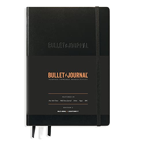 Caderno LEUCHTTURM1917 Bullet Journal (A5 - Preto) LEUCHTTURM1917 - Cadernos e bloco de notas - organização pessoal, capa dura preta, páginas lisas, personalizado