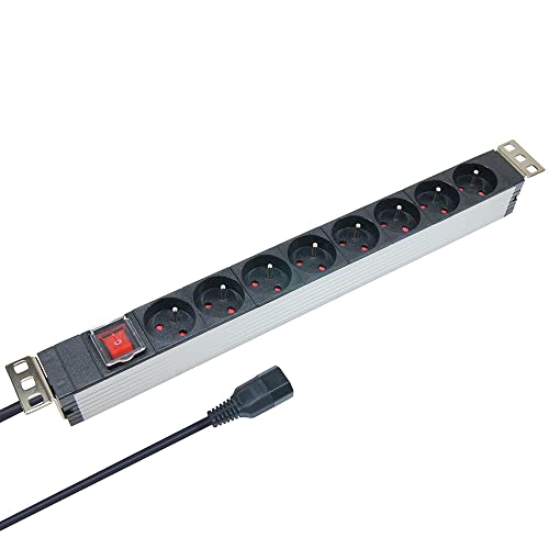Extensão Elétrica WAYTEX 37321 | Preto (Electricidade e Domótica) Waytex - Filtros de linha e supressores de surtos - 8 tomas, interruptor, proteção para crianças, 3680 w