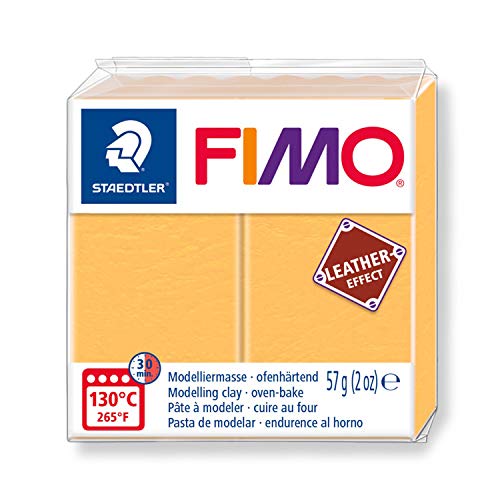 Modelador STAEDTLER Fimo Leather Effect Caramelo (57g) Staedtler - Materiais de cerâmica e escultura - alta qualidade, moldes, fácil aplicação, lavável