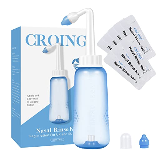 Neti Pot 300Ml With 80 Packets Nasal Salt Salts CROING - Cuidados de saúde - neti pot, 300ml, 80 pacotes, sal nasal