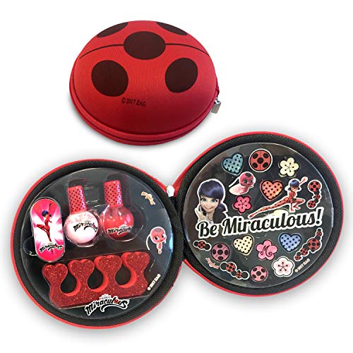 Bolsa de manicura e beleza MILAGROSAS Joaninha (Preto) Miraculous Ladybug - Conjuntos de cosméticos - acessórios, tecido macio, resistente, forro interior