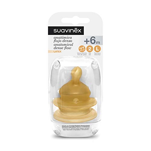 Tetina SUAVINEX 2 Unidades (Boca Ancha) Suavinex - Suplementos de alimentação por sonda - latex natural, anatomia correcta, anti-cólicas, flexível