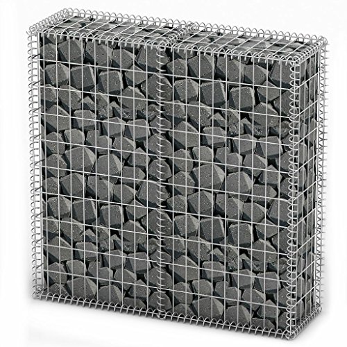 Gabião VIDA XL (Cinzento - Aço - 100x100x30 cm) vidaXL - Móveis de exterior - cinzento, aço, 100x100x30 cm