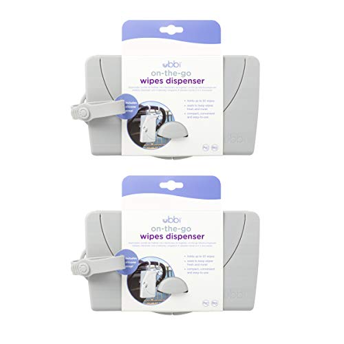 Ubbi On The Go Wet Wipes Holder Cinza (Recondicionado Como Novo) Pearhead - Mochilas - cinzento, reconhecido como novo, 8.5x15.5 cm