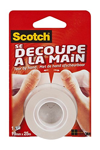 Fita Adesiva 3M SCOTCH® Crystal Removível (19mm x 18m) Scotch - Fita adesiva de ferragens - removível, superfícies lisas, textil, 19mm x 18m