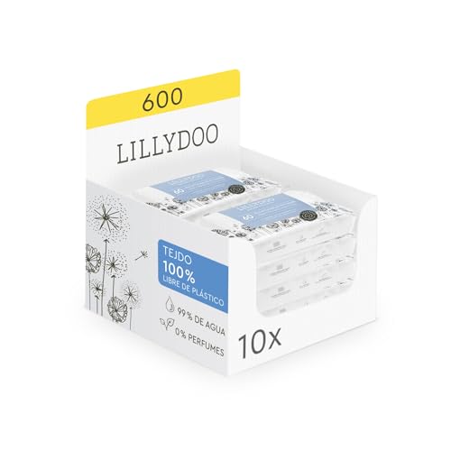 Toalhitas Húmidas LILLYDOO 99% Água 10 Pacotes de 60 LILLYDOO - Muda fraldas - 99% água, 10 pacotes, toalha húmida