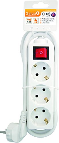 Extensão Elétrica GARZA POWER (3 Tomadas - Tipo F - Branco) Garza - Filtros de linha e supressores de surtos - 3 tomadas, tipo f, branco, 5m