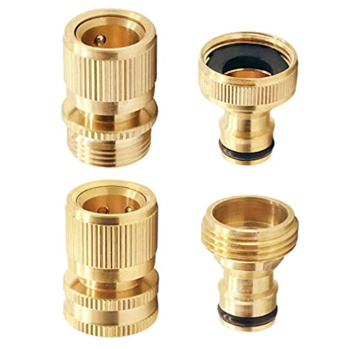 Conector de Mangueira de Jardim de Latão de 4 Peças ViLiyDuo - Acessórios e válvulas para mangueira de jardim - latão, 4 peças, 25 cm