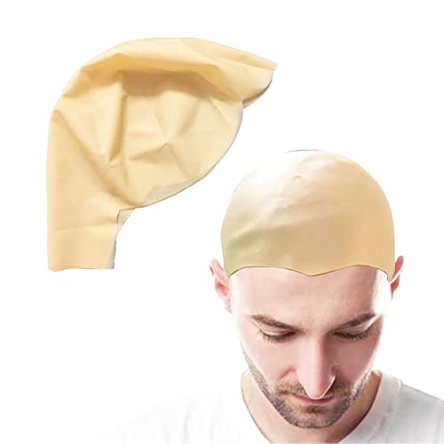 Peruca VIKSAUN Gorro De Baldes Látex Para Adulto VIKSAUN - Brincadeira de faz de conta - látex, cor pele, 19 cm, gorro calvo