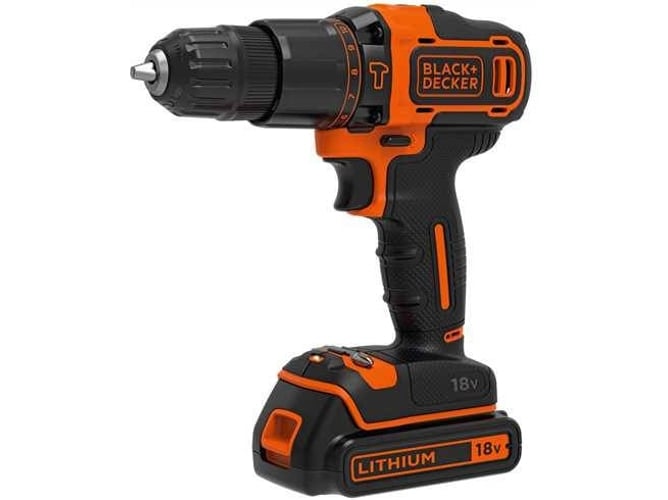 Aparafusadora BLACK & DECKER BDCHD18-QW (Com fio - 1400 rpm) BLACK + DECKER - Berbequins elétricos portáteis - 2 velocidades, 11 posições, 18v, carregador
