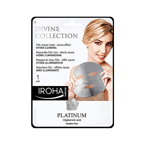 Máscara de Limpeza e Lavagem Facial IROHA NATURE Platinum Tissue Hydra-Glowing Iroha Nature - Máscaras e esfoliantes para a pele - limpeza, hidratação, iluminação, tecido absorvente