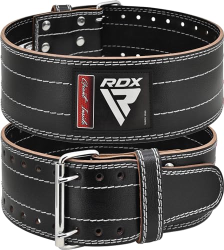 Faixa de Cinto RDX SPORTS Powerlifting (L) RDX - Cintos de levantamento de peso - preto, couro, fecho de correr, 120 cm