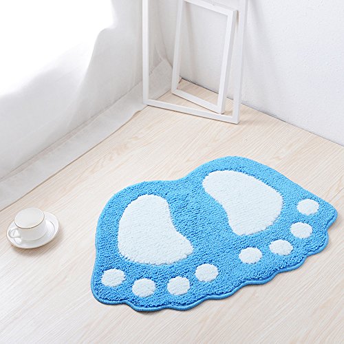 Tapete de Banho ELEOPTION (Azul - Espuma - 60 x 40 cm) Mingpinhui - Tapetes de banho - espuma, algodão aveludado, látex antiaderente, 60 x 40 cm