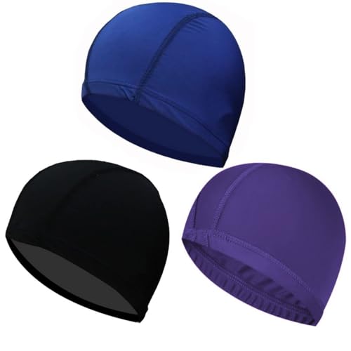 Touca Unisexo SIOPPKIK Multicor para Natação (3 Peças) SIOPPKIK - Toucas de natação - unisex, multicor, natação, tecido de nylon