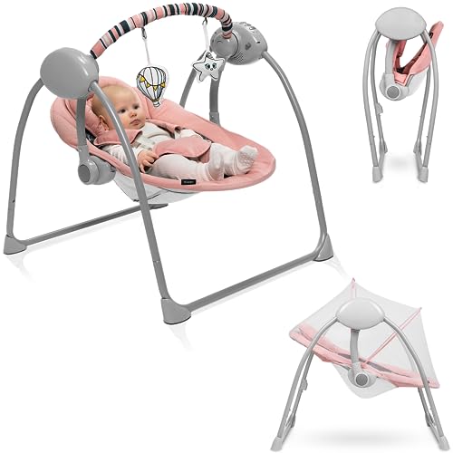 Espreguiçadeira LIONELO Ruben Pink (Rosa - 54x39.5x44 cm) LIONELO - Móveis para bebês e crianças pequenas - 5 velocidades, ajustável, mecanismo silencioso, arnês 5 pontos, almofada removível