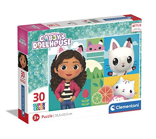 Puzzle CLEMENTONI Gabby's Dollhouse (Idade Mínima Recomendada: 4 anos - 30 peças) CLEMENTONI - Quebra-cabeças - 30 peças, 4 anos, personagem Gabby