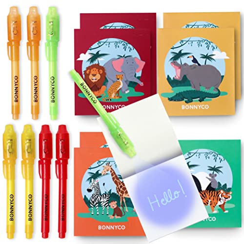 Canetas de Feltro BONNYCO Bolígrafo Tinta Invisível e Caderno (8 Un) Garcon Elite SL - Cadernos e bloco de notas - tinta invisível, luz uv, caderno, bolsas de ziplock
