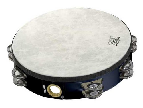 Tamborim REMO TA-5210-70 (Castanho - 30x10cm) Remo - Percussão manual - castanho, 30x10cm, sonajas, 9 pares