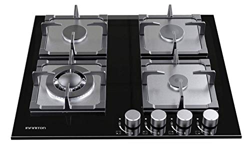 Placa de Gás INFINITON GGMCI-421 (Gás Natural - 58.4 cm - Preto) Infiniton - Eletrodomésticos de cozinha - gás natural, 58.4 cm, preto