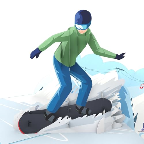 Cartão de Viagem MOKIO Pop Up Snowboarder MOKIO - Cartões de cumprimentos e de nota - cartão, viagem, mokio, pop up, snowboarder