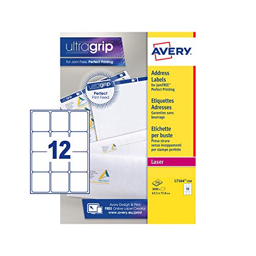 Etiquetas Autocolantes AVERY L7164-250 Branco Avery Dennison - Etiquetas de endereço - autocolantes, branco