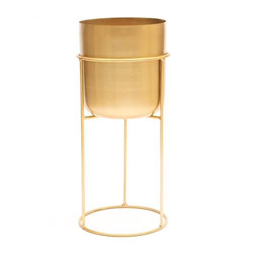 Vaso OLLY & ROSE com suporte (Dourado - Aço - 50 x 40.5 x 50 cm) Olly & Rose - Suportes para plantas - dourado, aço, 50 x 40.5 x 50 cm