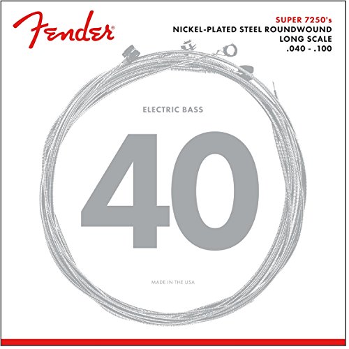 Fender Super Bass 7250L 40-100 (Acessório Imagem e Som) Fender - Acessórios para guitarra - fender, super bass, 7250l, acessório imagem som, níquel puro, preto branco