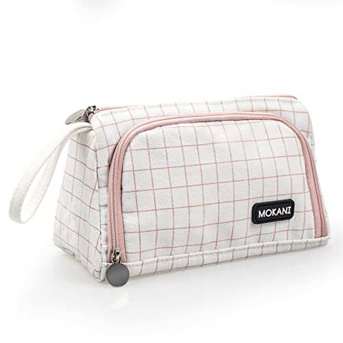 Estojo Grande MOKANI (Lona - Rosa - 10 x 8.5 x 2 cm) Mokani - Estojos para canetas e lápis - lona, rosa, 10x8.5x2 cm