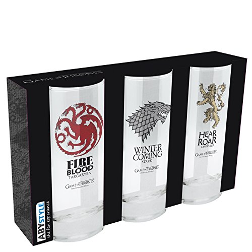 Conjunto de 3 Canecas de Vidro Game of Thrones ABYstyle - Cozinha & sala de jantar - conjunto, canecas, vidro, game of thrones