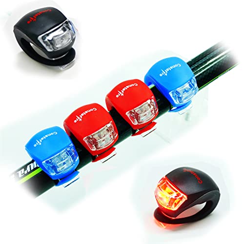 Luzes Led Para Ciclismo 4 Unidades Branco Constefire - Luzes de segurança e refletores esportivos - silicone, 3 modos, bateria CR2032, alta visibilidade
