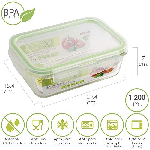 Garrafa de Água ORYX 5024015 | Transparente ORYX - Recipientes de armazenamento de alimentos - 1 l, transparente, vidro de borosilicato, 20.4 cm