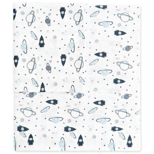 Conjunto de Lençóis PEKEBABY Triptico Minicuna Space Adventure (Algodão - Branco) Pekebaby - Lençóis - triptico, minicuna, algodão, branco