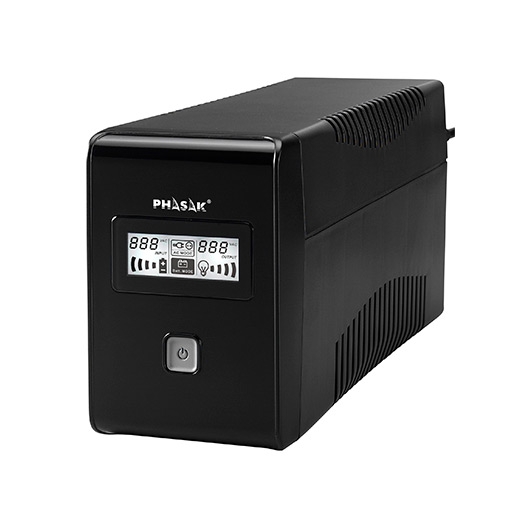 Ups PHASAK PH-9465 (650 VA - 350 W - 4 tomadas) Phasak - Ups - 650 VA, 350 W, 4 tomadas