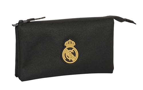Estojo de Viagem SAFTA Real Madrid (Preto) Real Madrid - Organizadores de mesa - estojo, viagem, Real Madrid, preto, escudo, compartimentos