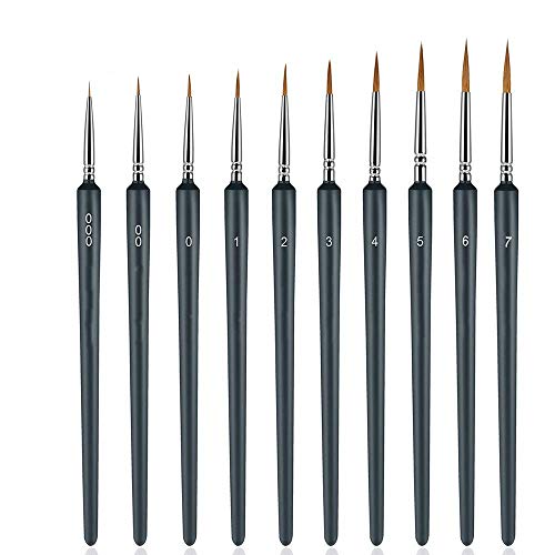 Conjunto de Pincéis para Pintar com Água 10 Peças AINOLAN - Ferramentas de medição e marcação de artesanato - conjunto, pincéis, pintar com água, 10 peças, miniaturas, detalhes