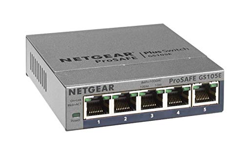 Switch NETGEAR GS105E-100PES L2 10/100/1000 Netgear - Concentradores e comutadores - Switch, netgear, gs105e-100pes, l2, 10/100/1000, vlans, qos, igmp snooping, controle de velocidade, tráfego