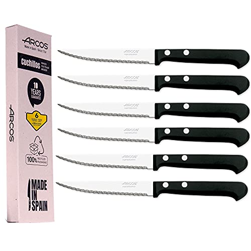 Conjunto 6 Facas de Cozinha Arcos Aço Inoxidável com Lâminas Arcos - Facas de mesa - aço inoxidável, lâminas, conjunto
