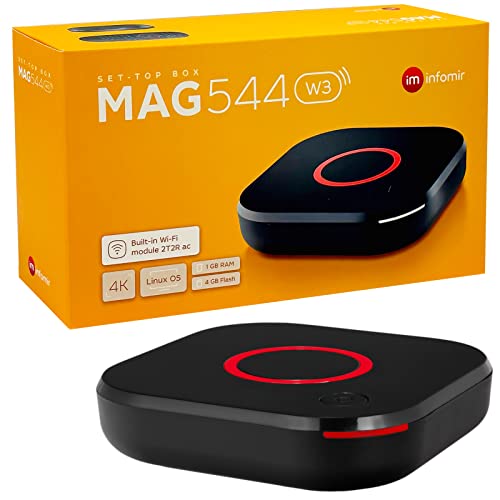 Reprodutor multimédia MAG 544W3 Original Infomir & Hb-Digital Set Top Box 4K infomir - Cabos - 4k, ethernet, usb 2.0, lan sem fios