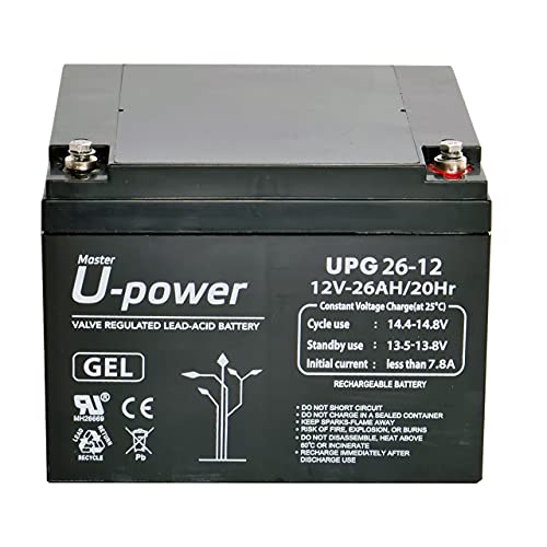 Bateria MASTER POWER U-Power (12 V, 26 Ah) U-Power - Baterias - 12 v, 26 Ah, sem revestimento, gel