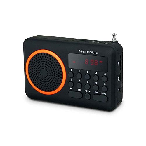 Rádio Portátil METRONIC 477204 (Preto - Digital - AM/FM - Bateria) METRONIC - Áudio - digital, am/fm, bateria, usb