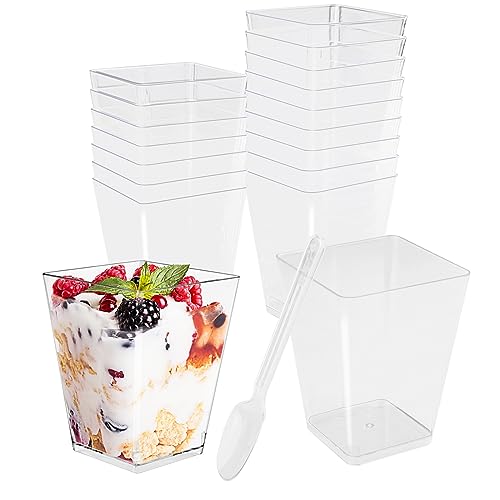 VEXILLIC Copos de postre de 150ml (50 unidades) Vexillic - Utensílios de mesa - 150ml, 50 unidades, copos postre, transparente, reutilizáveis