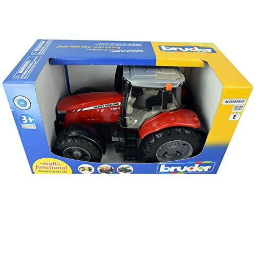 Trator de Brincar BRUDER Massey Ferguson 7624 Bruder - Caminhões de brinquedo & veículos de construção - trator, brincar, massey ferguson, 7624, barra de manutenção, motor