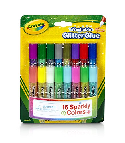 Conjunto de Glitter Glue PURPURINA 16 Unidades CRAYOLA - Adesivos e ímãs para artesanato - glitter, 16 unidades, lavável, acolchoado