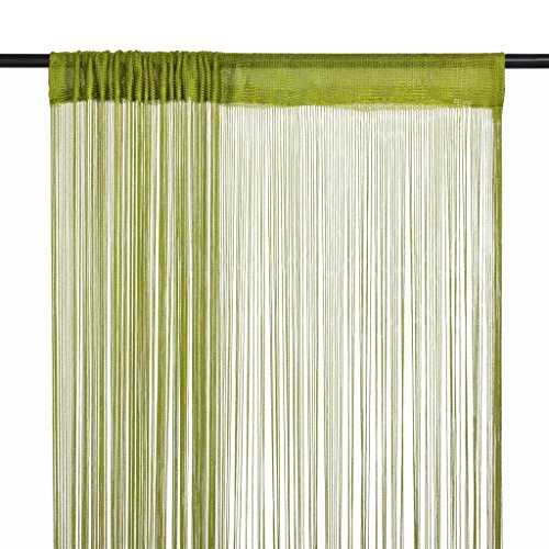 Vidaxl 2X Tenda A Fili 140X250 Cm Verde Tendagens Leves Tenda Porta Casa vidaXL - Cortinas e cortinados - tenda, verde, 140x250 cm