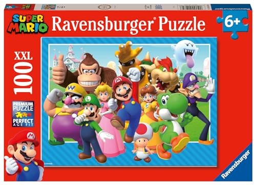 Puzzle RAVENSBURGER Super Mario World (Idade Mínima: 6 Anos - 100 Peças) Ravensburger - Quebra-cabeças - madeira, 100 peças, 49x36 cm, 6 anos