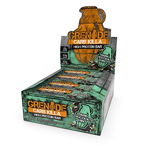 Barras de chocolate CARB KILLA Dark Chocolate Mint (12 unidades) GRENADE - Vitaminas e suplementos - chocolate, mint, 12 unidades, dark