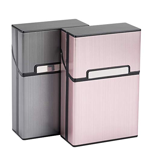 Caixa de Fumo LUWANZ 2X Cigar Case Alumínio Cinzento e Rosa LUWANZ - Acessórios de fumar - alumínio, cinzento, rosa